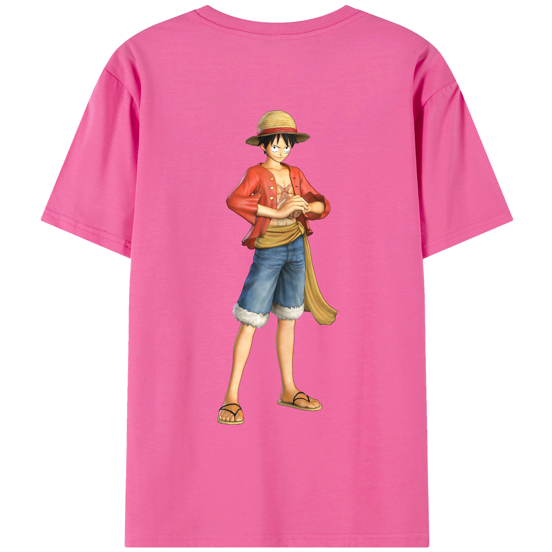 ワンピース モンキー・D・ルフィ ONE PIECE Monkey D. Luffy レディース半袖Tシャツ(バックプリント)